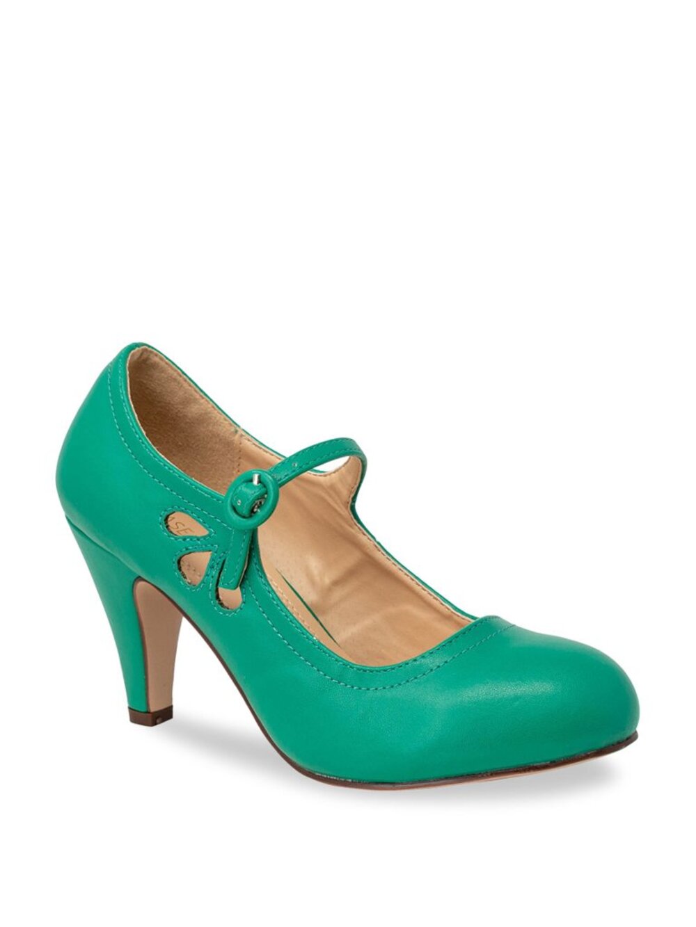 Mary Jane Round Toe Pumps Ankle Strap Cutout High Heel Dress Shoes (KIMMY-21C) - Picture 2 of 4